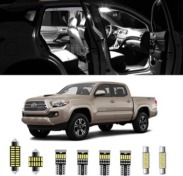 10pcs Tacoma Interior LED Lights Kit Super Bright LED Map Dome Light Bulbs for Toyota Tacoma 2005 2006 2007 2008 2009 2010 2011 2012 2013 2014 2015 2016 2017 2018 2019 2020 2021 2022 all models