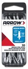 Arrow RMS1/8 1/8" Medium Steel Rivets 20 Count, Grey