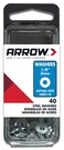 Arrow WS1/8 Steel 1/8-Inch Flat Washers for Screws, Bolts, and Rivets for Metal and Auto Repair, 40-Pack
