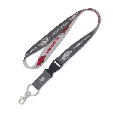 WinCraft Arkansas Razorbacks Lanyard with Detachable Buckle, 1" - Grey