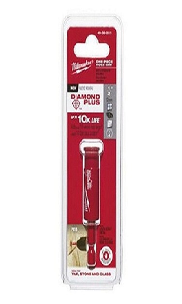 MILWAUKEE'S 49-56-0511 1/2" Diamond One-Piece Hole Saw, Red