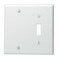 Leviton 88006 2-Gang 1-Toggle 1-Blank Device Combination Wallplate, Standard Size, Thermoset, Box Mount, White