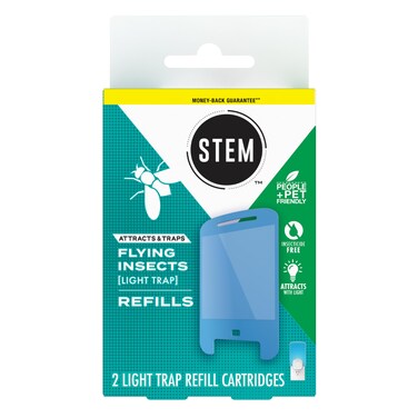 STEM Light Trap Refill Cartridges, Indoor Fruit Fly Trap, Effective Insect Control for Home, Attracts and Traps Flying Insects, Compatible With STEM Light Trap, 2 Count