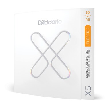 D'Addario Guitar Strings - XS Nickel Coated Electric Guitar Strings - XSE1046 - Maximum Life with Smooth Feel &amp; Exceptional Tone - For 6 String Guitars - 10-46 Regular Light