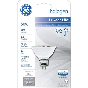 GE Lighting 81770 50 Watt MR16 Halogen Light Bulb On Card