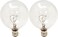 GE Lighting 17722 25 Watt Crystal Clear Vanity Globe Light Bulbs 2 Count