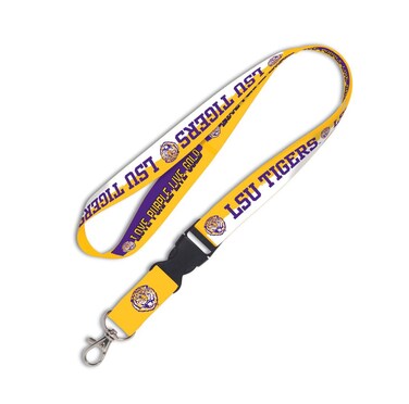 NCAA LSU Tigers College Vault Lanyard with Detachable Buckle, 1-Inch