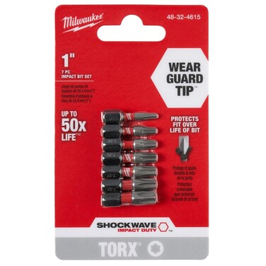 MILWAUKEE ELEC TOOL 48-32-4615 1"Torx Ins Bit Set (7 Piece)
