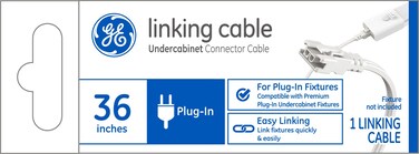 GE Undercabinet Linking Cable and Connector Cable for Plug-In Fixtures, 36in (1 Pack)