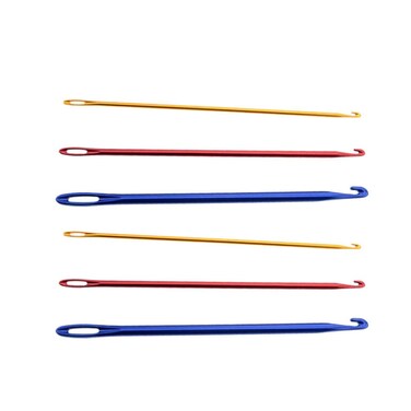 6pcs Crochet Hooks with Holes Metal Crochet Hooks Needles Knitting Needles Yarn Crochet Knitting Tools for DIY Crafts Crochet Darning Sewing