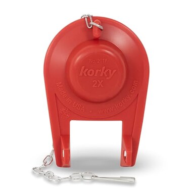 Korky 2017BP Standard 2-Inch 2X Ultra High Performance Universal Long Lasting Rubber-Easy to Install-Made in USA Toilet Flapper, 1 Count (Pack of 1), Red