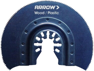 Arrow OSC108-1 Wood Segment Oscillating Tool Cutting Blade for Hardwood, PVC, Drywall, Universal, Fits Most Multitools, 3-7/16 inch