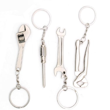 WANLIAN 4pcs Mini Wrench Tool Keychain Metal Spanner Keyring Pendant Key Holder Organizer Keyfob Gift for Men Women Multitool Keychain Tool Keychains