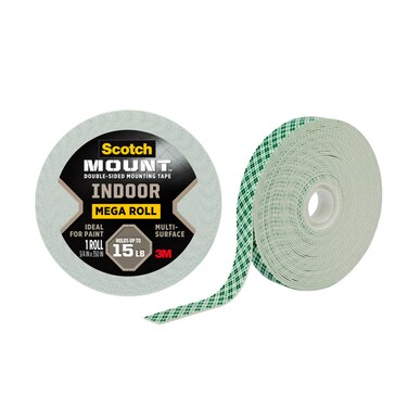 Scotch-Mount Indoor Double-Sided Mounting White Tape Mega Roll, 3/4 in x 350 in (29.1 ft), Features 3M Industrial Strength Adhesive, No Mess or Tools (110H-Long-DC)