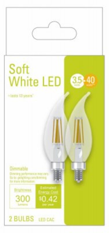 G E Lighting 32596 4W, Clear LED Light Bulb, White