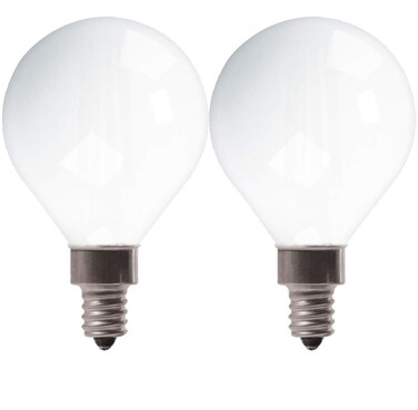 GE LED Light Bulbs, 60 Watt, Soft White, G16 Globe Bulbs, Frosted, Small Base (2 Pack)