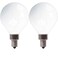 GE LED Light Bulbs, 60 Watt, Soft White, G16 Globe Bulbs, Frosted, Small Base (2 Pack)