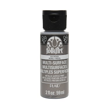 FolkArt Multi-Surface Metallic Paint in Assorted Colors (2 oz), Metallic Nickel