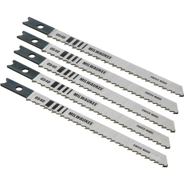 Milwaukee GIDDS2-2488093 3-5/8", 10 Teeth per Inch, High Carbon Steel Jig Saw Blades, 5-Pack
