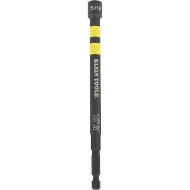 Klein Tools 516PNDHC 5/16-Inch Magnetic Color-Coded Power Nut Driver, SAE, Impact-Rated Hollow Nut Driver with 5-Inch Extended Reach Shaft