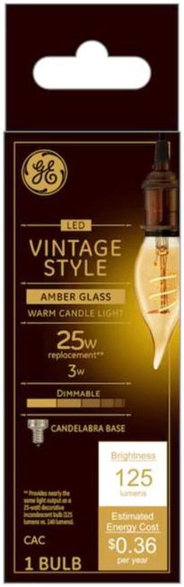 GE Vintage Style LED Light Bulb, 25 Watt, Amber Finish, ST19 Edison Style Bulb (1 Pack)