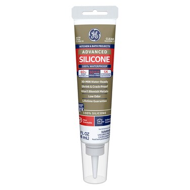 GE Sealants &amp; Adhesives GE284 Advanced Silicone 2 Kitchen &amp; Bath Sealant, 2.8oz, Clear, 2 Fl Oz