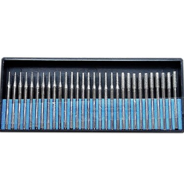 1mm 2mm 3mm Diamond Drill Bits 30 pcs Mix Set Diamond Jewelry Drill Bits for Sea Glass Shells Gemstones Compatible with Dremel Diamond Drill Bits for Glass Diamond Tipped Drill Bit Burrs