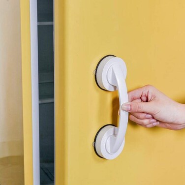 YUM Large Glass Door and Window Handles, Bathroom Sliding Doors, cupboards, wardrobes, Suction Cups, Non-Marking Handles, Non-Perforated Absorption Handles (White)