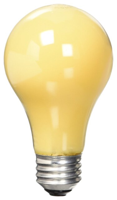 G E LIGHTING 61435 GE Bug Light Bulb, 90W, Yellow, 2-Pack