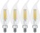 GE Lighting 43227 Relax HD LED (60-Watt Replacement) 500-Lumen Candle Bulb with Candelabra Base, Soft White Clear, 4-Pack, 4 Count (Pack of 1)