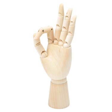 TOPINCN Wood Hand Model Art Mannequin Desktop Ornament Sectioned Movable Hand Model