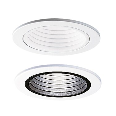 HALO E26 Series 4 in. White Recessed Ceiling Light Plastic Step Baffle with White Trim Ring