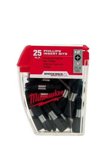 Milwaukee Electric Tool 48-32-4604 Shockwave Impact Duty insert Bit, NO 2, Phillips, 1" OAL, Proprietary Steel