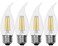 GE Lighting 13173 Clear Finish Light Bulb Dimmable LED Soft White Decorative 5 (60-Watt Replacement), 500-Lumen Medium Base Bent Tip, 4 Piece