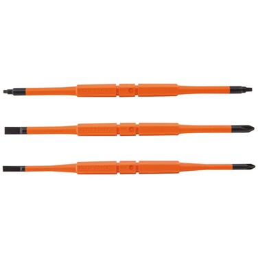 Klein Tools 13157 Insulated Screwdriver Blades, Interchangeable Single-End Replacement Blades for Klein Insulated Screwdrivers, 3-Pack