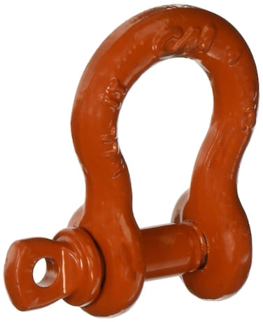 CM M647P Super Strong Anchor Shackle with Orange Powder Coated Screw Pin, 1 Ton Work Load Limit, 5/16" Size