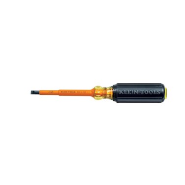 Klein Tools 602-4-INS 1/4-Inch Cabinet Tip Insulated Screwdriver, 4-Inch, Made in USA