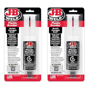 J-B Weld Plastic Bonder Black 25ml Syringe - 2 Pack (50139-2), 25 ml - 2 Pack