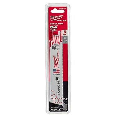 Milwaukee Tool 6" 14 TPI The Torch Sawzall Blade (5 Pk) 48-00-5782