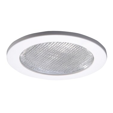 Cooper Lighting HALO 4055WH E26 Series Recessed Lighting Shower Trim with Prismatic Glass Lens, 4", White