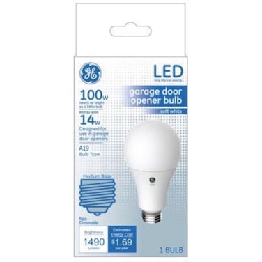 GE Lighting 93116005 LED Relax Light Bulb, A19, Garage, Frosted Soft White, 1600 Lumens, 14-Watts - Quantity 1