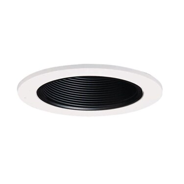 HALO Recessed 953P 4-Inch Metal Trim with Black Baffle, White