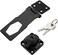 keyed Hasp Locks Twist Knob Keyed Locking Hasp for Small Doors, Cabinets and More,Hardware Hasps,Chrome Plated Hasp Lock Catch Latch Safety Lock (Deep Black)