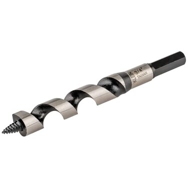 Klein Tools 53402 Steel Ship Auger Bit with Screw Point, 3/4-Inch Bit x 4-Inch Twist Length For Drilling Through Wood with Nails