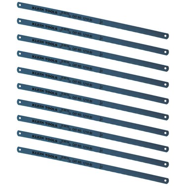 Klein Tools 1218BI-P Hacksaw Blades, Bi-Metal Replacement Blades 18 TPI, 12-Inch, 10-Pack