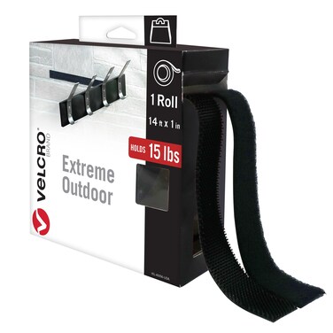 VELCRO Brand Extreme Outdoor Double Sided Mounting Tape   Holds up to 15 Pounds on Brick or Other Rough Surfaces   UV and Weather Resistant   14Ft Heavy Duty Roll