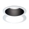 HALO 6100BB 6" White Tapered Metal Baffle Recessed Trim with 2 White Rings, Narrow and Wide, Black