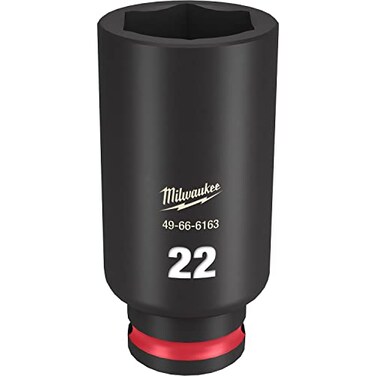 Milwaukee Shockwave 3/8-Inch Drive Deep 6 Point Impact Socket, 22 mm Size