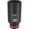 Milwaukee Shockwave 3/8-Inch Drive Deep 6 Point Impact Socket, 22 mm Size