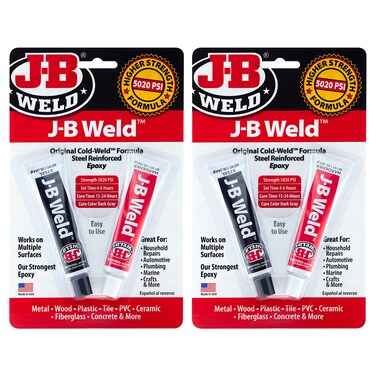 J-B Weld Original Epoxy, Steel Reinforced Epoxy, High Strength - 2 Pack, Dark Grey (8265S-2)